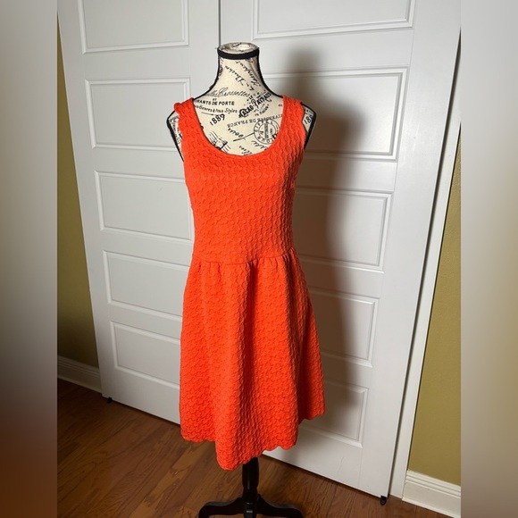 Anthropologie Maeve Coral Caye Scalloped Dress - Picture 2 of 8